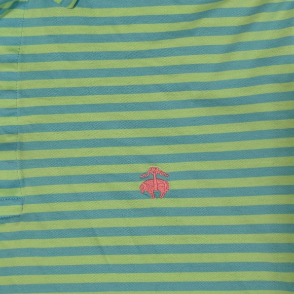 Brooks Brothers Aqua Striped Polo Shirt - Picture 3 of 7